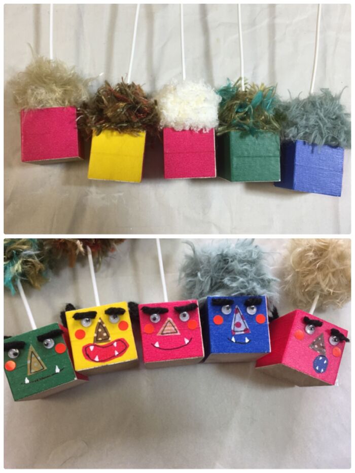 鬼の顔を作る