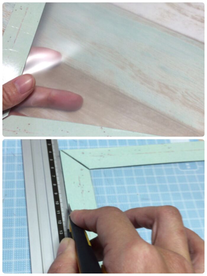 ④クリアファイルにフレームを貼ります