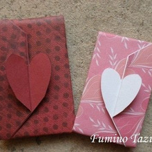 折り紙一枚で簡単♥ハートのポチ袋