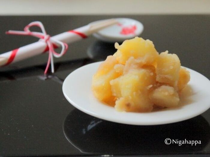 身近な食材でおせち作り!じゃが芋でつくる栗きんとん風【じゃが芋きんとん】