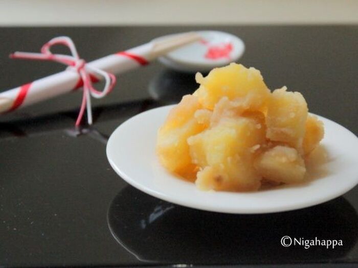 身近な食材でおせち作り！じゃが芋でつくる栗きんとん風【じゃが芋きんとん】