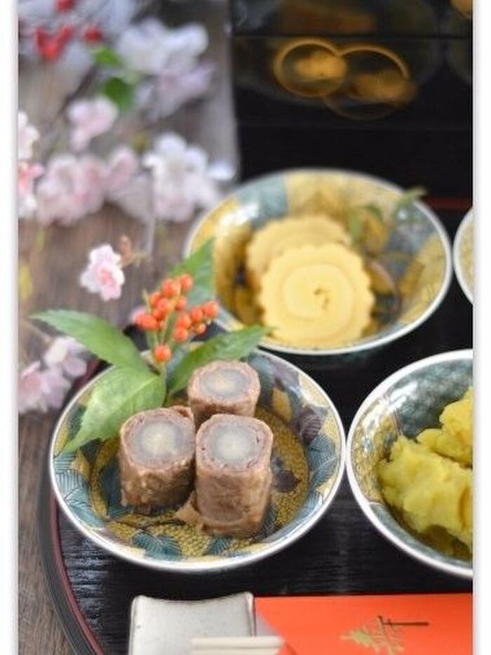 お節レシピ!我が家で一番人気の肉料理!「牛肉の八幡巻き」