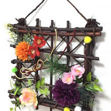 切って貼るだけ!ダイソーフェイクでお正月タペストリー☆