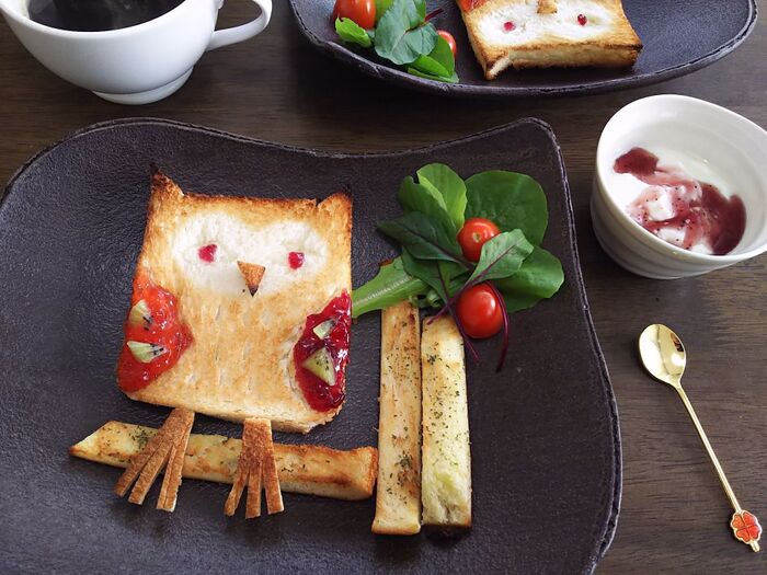 ふくろうトースト★食パン1枚でできる