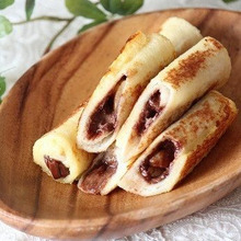チョコとバナナのロールアップフレンチトースト