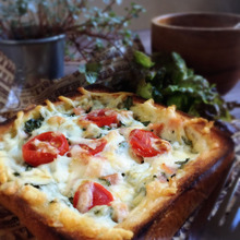 春菊好きにはたまらない♪簡単!食パンキッシュ