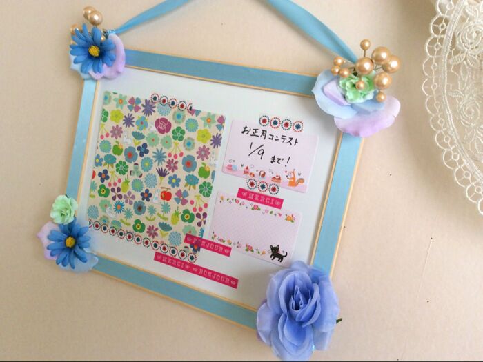 フラワーパーツを 付けて 出来上がり♪