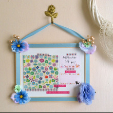 ホワイトボード♡フラワーパーツで デコレーション♡