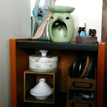 ★カラーボックスにスタッキング引出しをプラス★香りアイテムのトイレ収納!