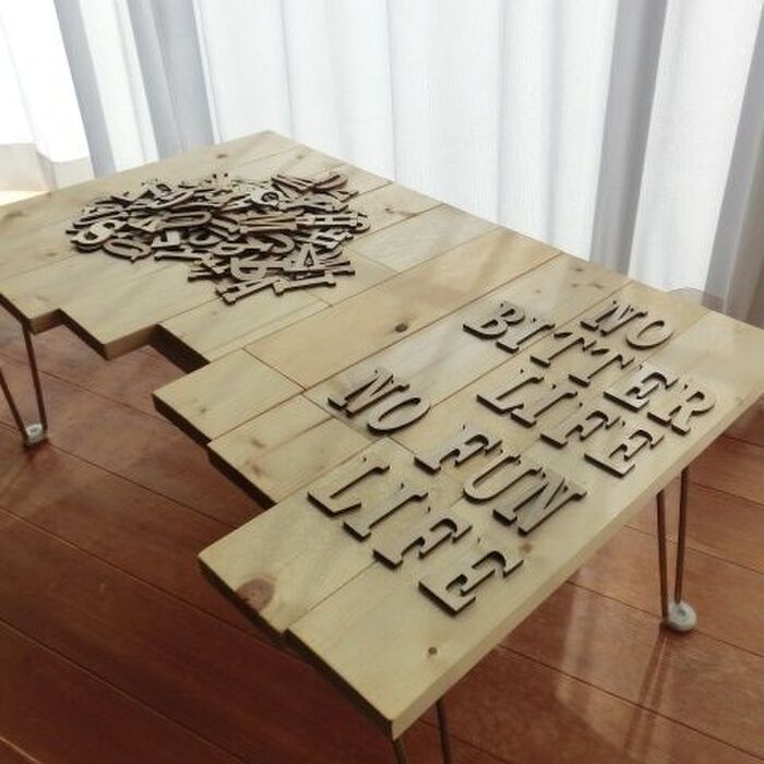 リユースDIY!捨てられないモノ達 de シンプルなミニテーブル♪