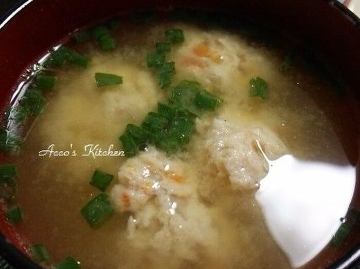 ➂鶏団子のお味噌汁 完成~☆