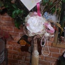 ピンク色で、しめ縄! お正月飾り♪