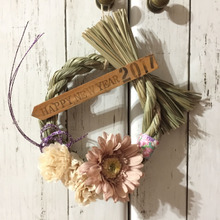 ペパナプポンポンフラワーでしめ縄リメイク♪