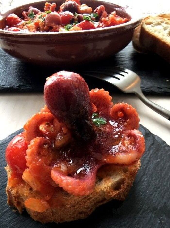 合格祈願に!!「おくとパス」なタコのトマト煮