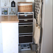 乗せるだけで収納力UP!体重計の指定席