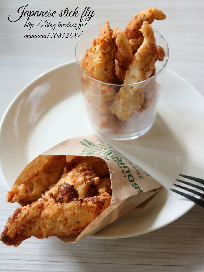 おやつにもおつまみにも♪和風ササミスティックフライ