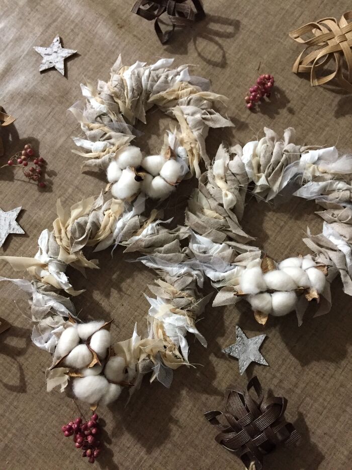 はぎれを結ぶだけ♪ほっこりナチュラルリース