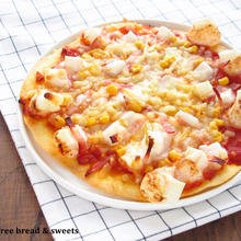 米粉のピザ生地で☆ベーコンとコーンのお餅ピザ