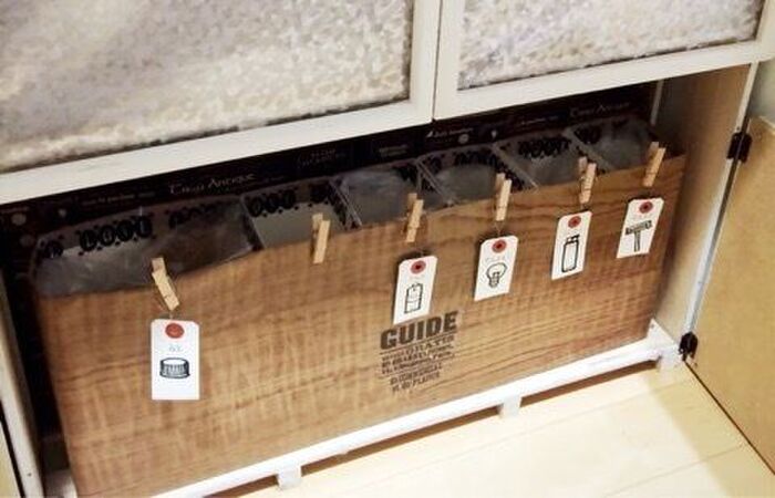分別ゴミ箱の扉内に隠したら完成!