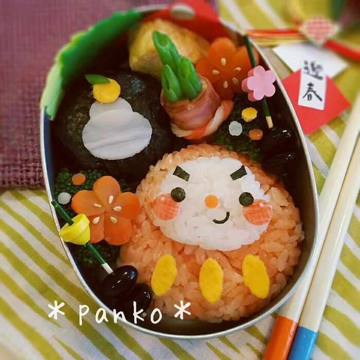 お正月・受験生応援にも☆だるまくんのお弁当/キャラ弁