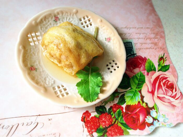 ふっくら美味しい♡油揚げの 肉詰め 豚こま肉で♪