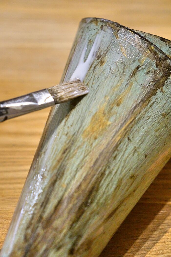 デコパージュ液でコーティング