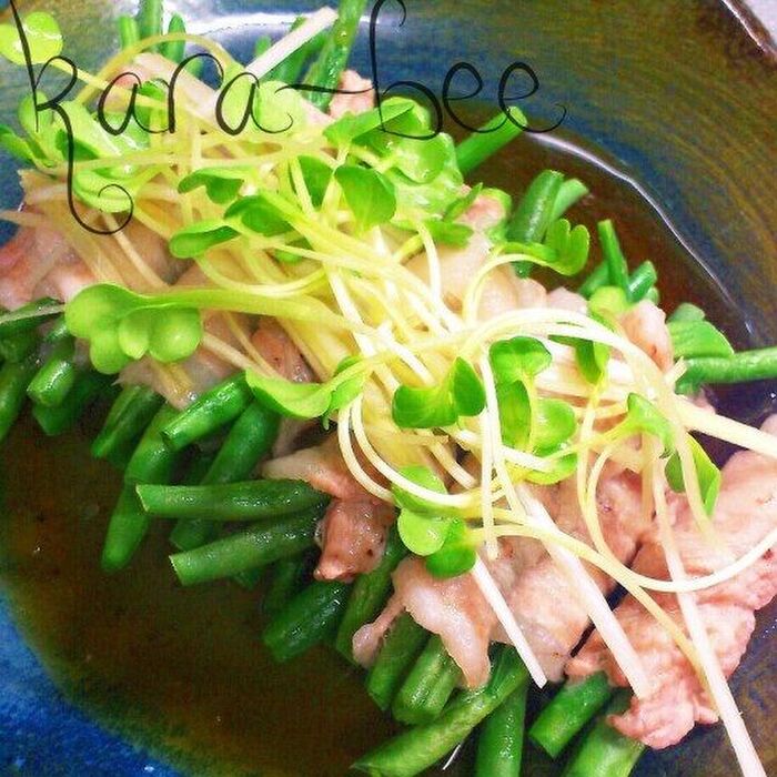 レンジで5分!カロリーオフ♡豚バラのインゲン巻き