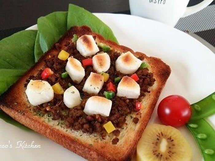 ♡ドライカレーとお餅のトースト♡