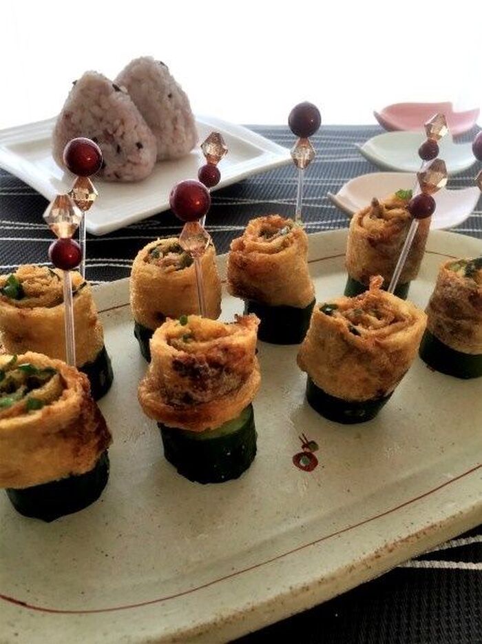 おみそ汁の材料で!おしゃれな油揚げのネギ味噌焼き