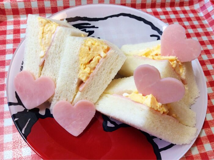フツーの たまハム サンドウィッチ♡ハート入り♡