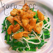 旨いっ!ニラもやしとパリッパリ鶏皮のスパイシーおひたし