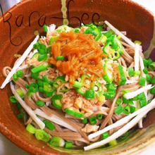 ネバネバ旨いっ!千切り長いもとツナオクラのぶっかけ蕎麦