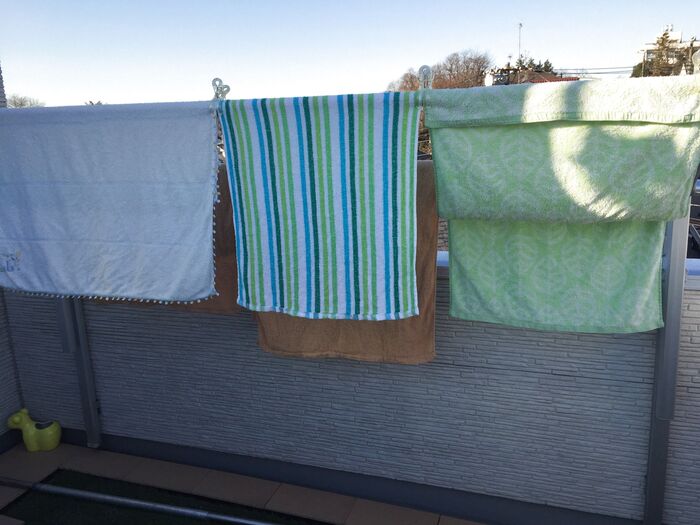 【2】 冬・厚手で乾きにくいバスタオル編- 我が家の洗濯物の干し方