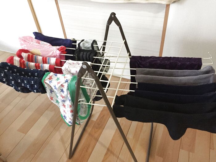 【1】 冬・下着靴下編- 我が家の洗濯物の干し方