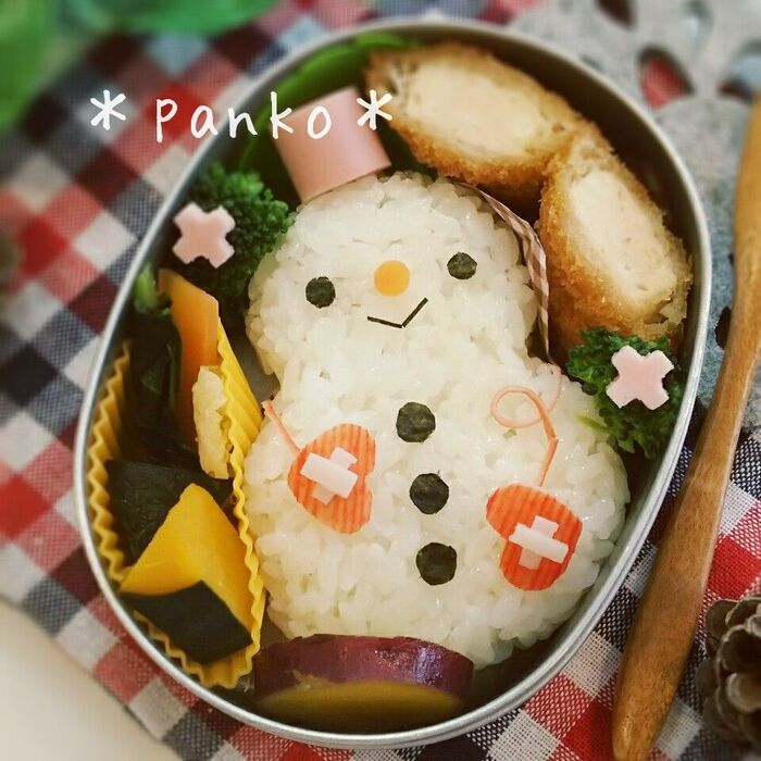 簡単キャラ弁♪ゆきだるまくんのお弁当