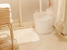 バスタオルの一時置き、流れを作る置き場所作り