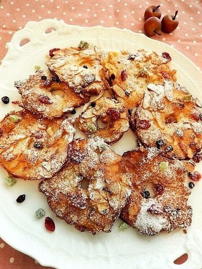 ココナッツオイルで揚げる♪りんごのアーモンドドーナツ