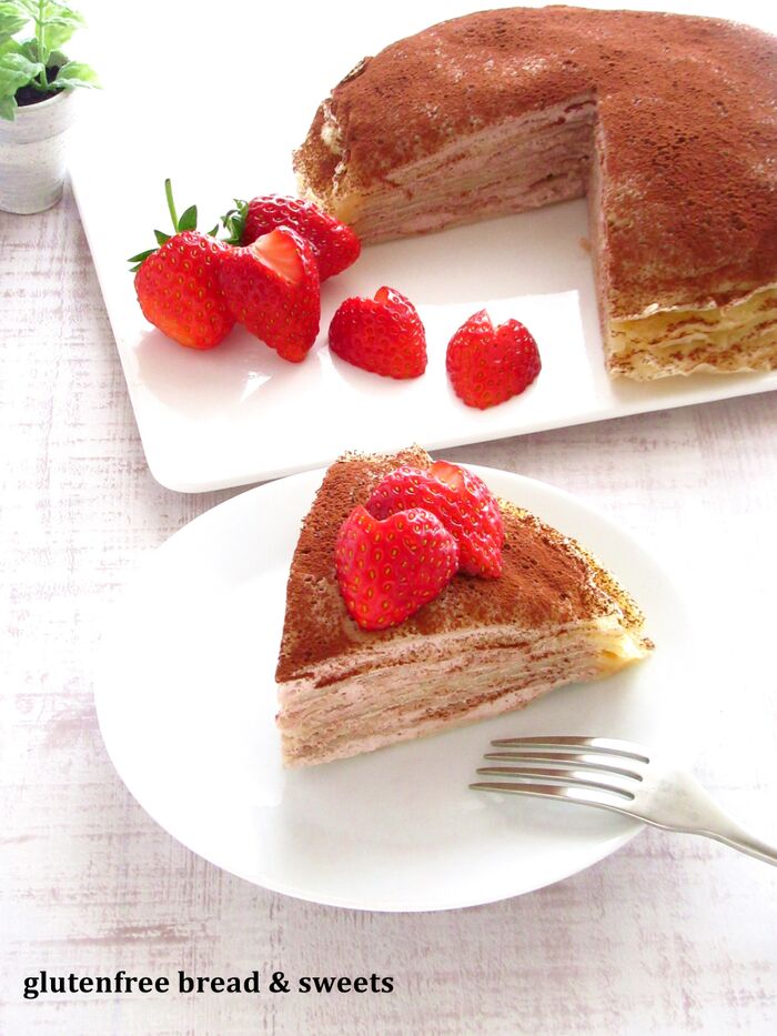 小麦・卵・乳不使用☆もちもちな米粉のクレープ生地でミルクレープ