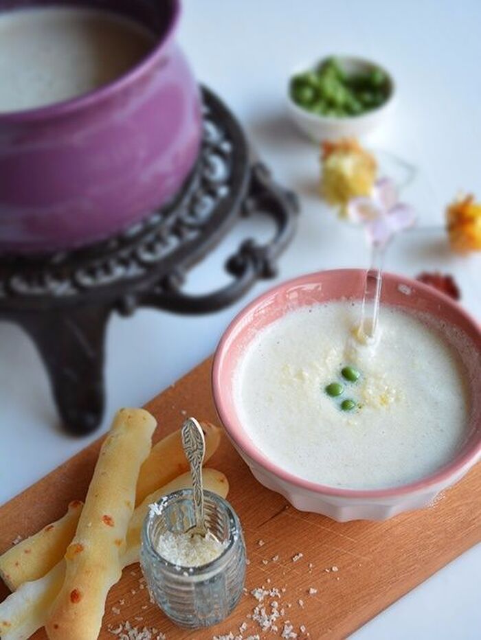 まるっとほっこり★新玉ねぎの豆乳ポタージュスープ