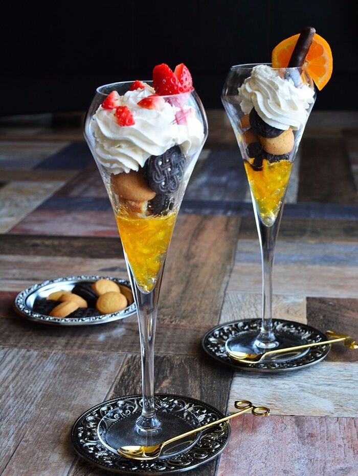 3時のお客様へ★クッキー&ふんわりチーズクリームパフェ★おもてなし盛付