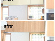 はがせる壁紙でキッチンを北欧風にbefore→after