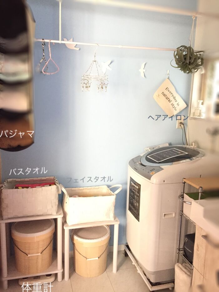 タオルやパジャマの収納。