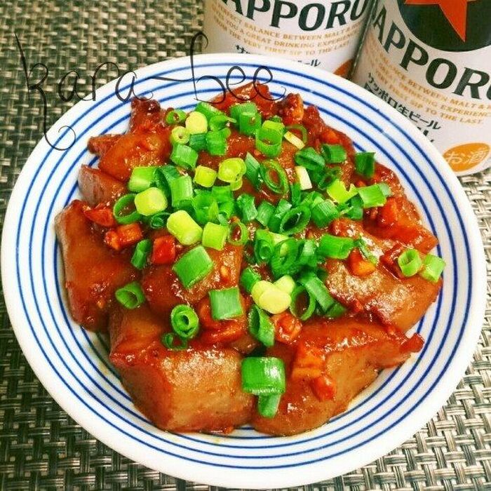 痩せつま♡旨いっ!こんにゃくの辛味噌ニンニク炒め