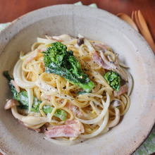 一足早く春気分♡菜の花と豆乳のヘルシークリームパスタ