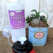 簡単♪ガス抜きで楽々底穴開け☆多肉植物の寄せ植えINお気に入りの缶♪♡