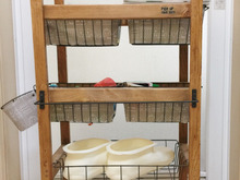 再利用DIY!セリア商品いっぱいでできた洗面所ワゴン