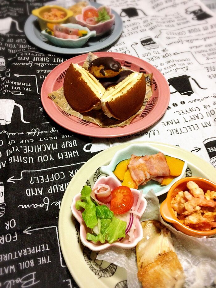 100均小皿&お気に入り皿のワンプレートコーデ☆