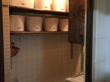 店舗風ウォールシェルフ+ダイソー×テプラで快適ランドリースペース♪