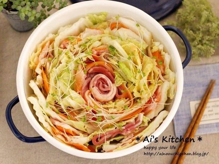 《おしゃ鍋》もうすぐバレンタイン*バレンタインディナーはお花畑ミルフィーユ鍋で盛り上げよう♡