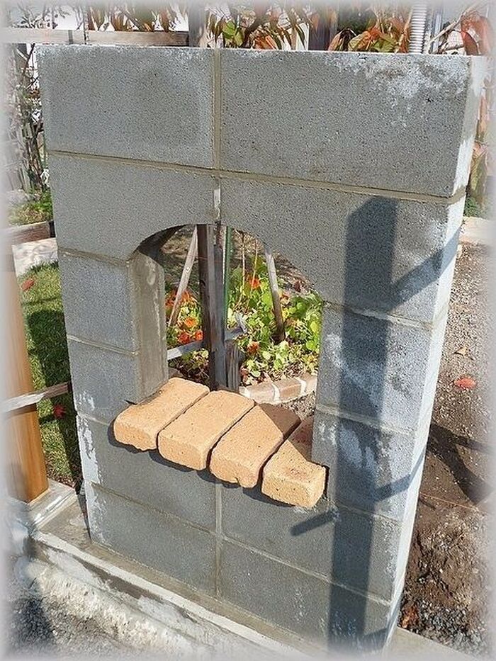 【ステップ8】塗り壁フェンスDIY!ブロック積 その②花置台の造り方